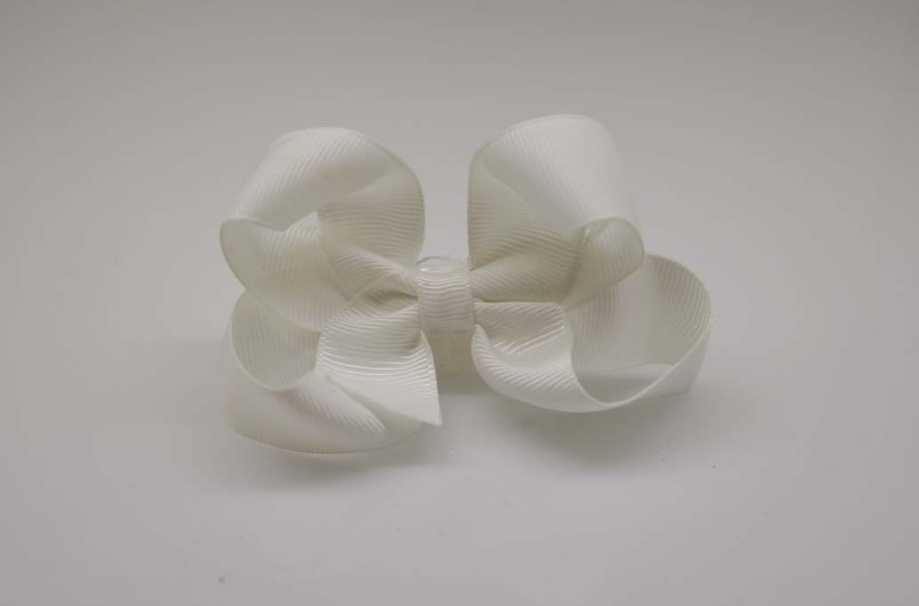 Large pinwheel hair Bow with colors  White